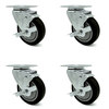 Service Caster Regency 600CSW415WB U-Boat Utility Cart Caster Replacement Set - REG-SCC-20S414-PPUB-BLK-TLB-TP2-4